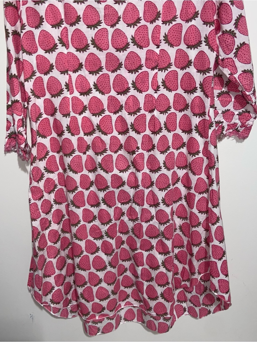 At Last… Dress Womens Size 10 Annabel Strawberry Print Tunic Cottagecore Boho - Picture 9 of 11